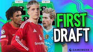 My FIRST FPL TEAM | Confirmed Gw1 Draft | Fantasy Premier League 2024/25 Tips