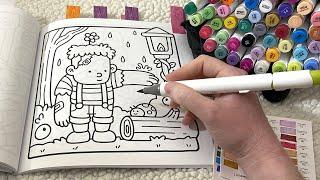 ASMR Color With Me | More Cute & Spooky Coloring (whispered, marker sounds