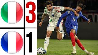 Italy 3:1 France | highlights | Francia- Italia 3-1 gol e sintesi | UEFA Nations League 2024/25