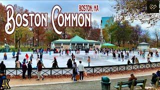 Boston MA Walking Tour 4K | Boston Common And Boston Public Garden