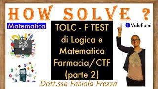 TOLC-F test ingresso universitari matematici facoltà di farmacia