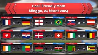 Hasil Friendly Match Minggu 24 Maret 2024 - Inggris Kalah Lawan Brasil - Jerman Menang Lawan Prancis