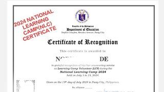 HOW TO DOWNLOAD 2024 NATIONAL LEARNING CAMP(NLC) CERTIFICATE AS TEACHER VOLUNTEER#NLC2024#deped