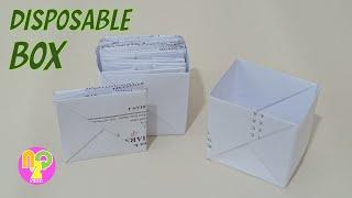 DIY Disposable Paper Box | How to Make Paper Box from Waste Paper