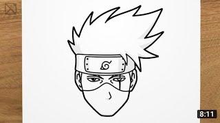 How to draw KAKASHI (Naruto) step by step, EASY