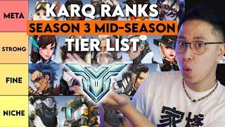 KarQ ranks Heroes for the Season 3 Mid-Season Patch (GM/TOP500) (Tier List)