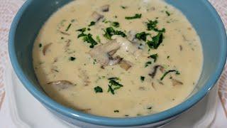 طريقة تحضير شوربة الفطر بالكريمة Best Cream of Mushroom Soup Recipe with English Instructions Below