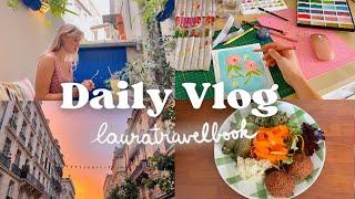 French cosy vlog, watercolor, recipes