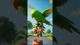 The Parrot Grew Apples for All… But No One Liked Him Back"#ai #parrot #pigeon