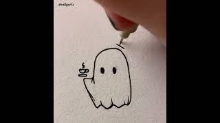 Cute Ghost Doodles  Tattoo Ideas️How to Doodle Cute Drawing #shorts #doodlewithme