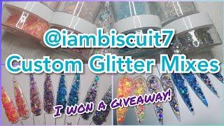 CUSTOM GLITTERS From @IamBiscuit  Swatch Party   Acrylic Glitter Mixes using @JOYAMIA