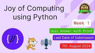 NPTEL The Joy of Computing using Python  week 1 quiz assignment answers with proof of each answer