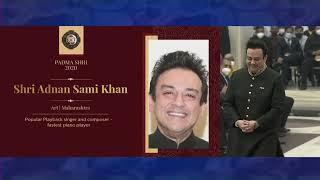 President Kovind presents Padma Shri to Shri Adnan Sami Khan for Art