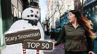 Funny Scary Snowman Hidden Camera Prank Top 50