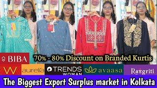 W Biba Rangriti Aurelia Kurti | kurti wholesale market in kolkata | Export Surplus Market in Kolkata