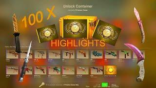 CSGO 100 CASES OPENING - HIGHLIGHTS *2 KNIFES*