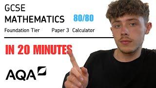 GCSE Maths Paper 3 Foundation in 20 Minutes!