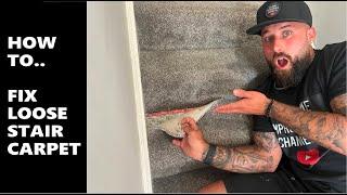 How To Fix Loose Or Baggy Stair Carpet - DIY #carpet #diy #homeimprovement #flooring #howto #stairs