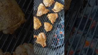 Crispy Skin Grilled Chicken Thighs on a Weber Kettle #bbq #weber #chicken #grill #meat