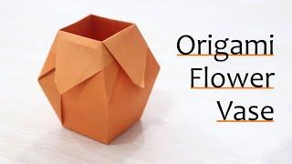 How to Make Easy Origami Flower Vase - Paper Vase Tutorial