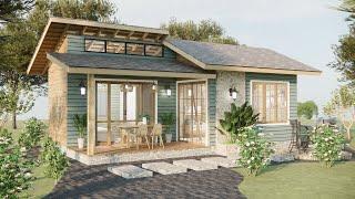 ( 480 sqft ) Small House with Loft Design 5 x 10 m ( 16'x30' Ft ) Cozy Home