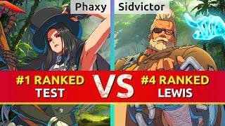 GGST ▰ Phaxy (#1 Ranked Testament) vs Sidvictor (#4 Ranked Goldlewis). High Level Gameplay