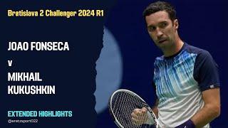 Bratislava 2 Challenger 2024 R1: Joao Fonseca [Alt] vs. Mikhail Kukushkin [8] Extended Highlights