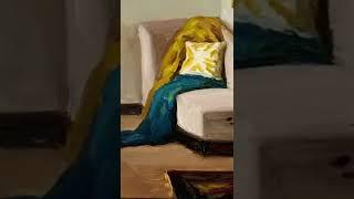 Oil Painting Time Lapse “A Peaceful Afternoon“ #oilpainting #allaprima #shorts # interiorpainting