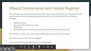 Liberal Democracies, Illiberal Democracies and Authoritarian Regimes - Google Slides