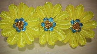 Заколка из атласных лент МК Kanzashi\канзаши/DIY