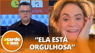 Equipe do 'A Tarde é Sua' presta homenagem para Dona Cecília, mãe de Sonia Abrão