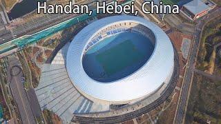 Aerial China：Handan, Hebei, China中國河北邯鄲市