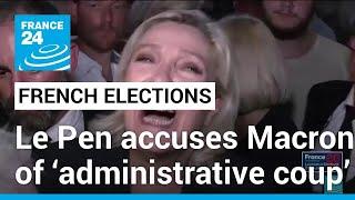 Macron’s office urges ‘restraint’ after Le Pen claims ‘administrative coup’ • FRANCE 24