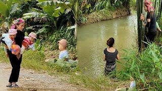 Single mom - Ly Yen Ca catch snails to sell, save woman who tried to commit suicide