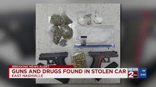 Guns, drugs found in stolen car in East Nashville, TN