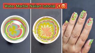 Water marble nailart || How to make Water Marble Nailart? Easynailart at Home ||