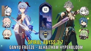 C0 Ganyu Freeze and C0 Alhaitham Hyperbloom - Genshin Impact Abyss 3.7 - Floor 12 9 Stars