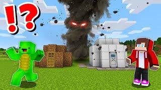 JJ and Mikey vs TORNADO BUNKER CHALLENGE in Minecraft / Maizen animation