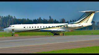 Loud takeoff of Tupolev Tu-134A Russia - Customs.