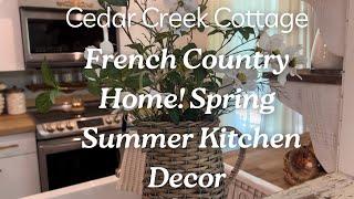 FRENCH COUNTRY COTTAGE SPRING~SUMMER DECOR! SMALL KITCHEN DECORATING IDEAS! #thrift  #frenchcountry