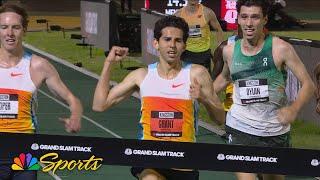 American Grant Fisher BARELY wins Grand Slam Track 5000m race in Jamaica | NBC Sports