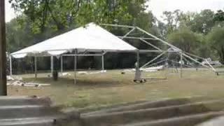 One minute time lapse of a 40x80 tent assembly