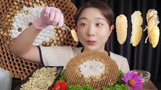  [4k] 고소한 말벌애벌레 먹방  wasp larvae Mukbang ASMR