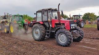 Belarus 1221 tractor pulling 2019, stuck in mud (4k video)