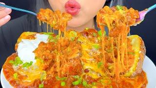 ASMR CHILI CHEESE BAKED POTATO (EATING SOUNDS) ASMR PHAN