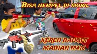 Unboxing RIFLE TOY M416 || BISA NEMPEL DI MOBIL || Tembak tembakan mainan COWOK