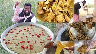 Hyderabadi Mutton HALEEM! muslims fasting special mutton recipe cooking in Village