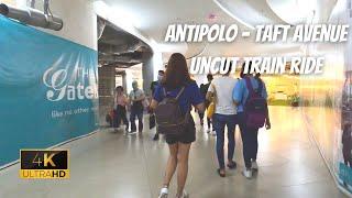 LRT 2 -  MRT 3  |Antipolo Station to Taft Station | Uncut Train Ride | Metro Manila, Philippines