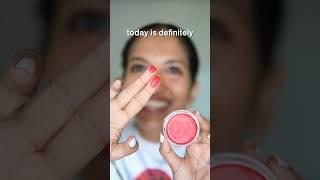 trying bright red cream blush for the first time  on medium dark indian skin tone