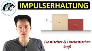 IMPULS & Impulserhaltung – (Elastischer & Unelastischer Stoß) + Aufgaben | Übersicht